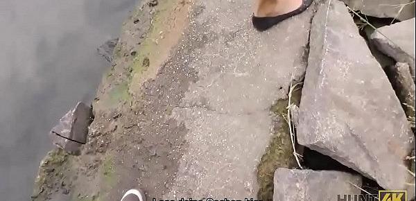 HUNT4K. Pickup und geiler Sex für Geld in der Öffentlichkeit unter der Brücke